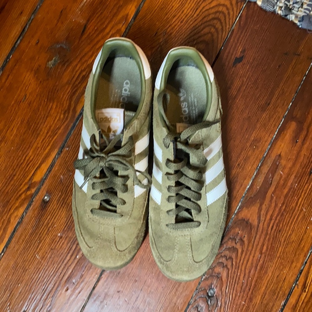 Adidas green trainers